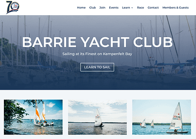 Barrie Yacht Club New Website
